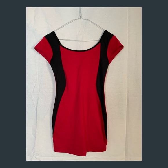 Retro Style Colour Block Body-con Dress - Picture 2 of 2